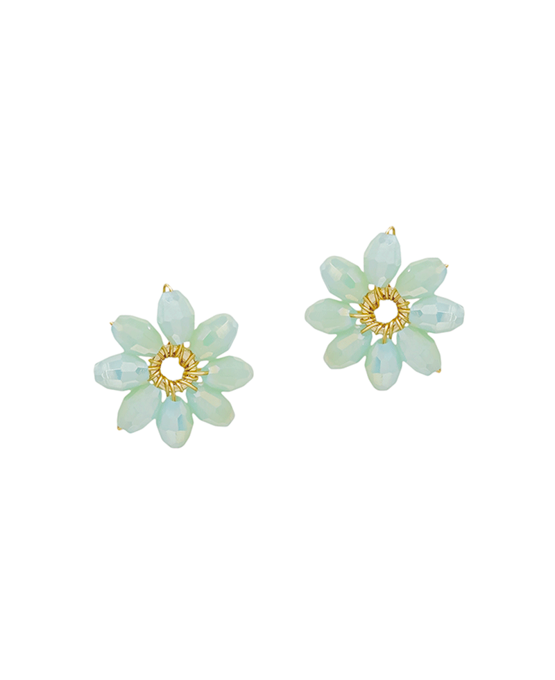 Flower Beaded Post Earring