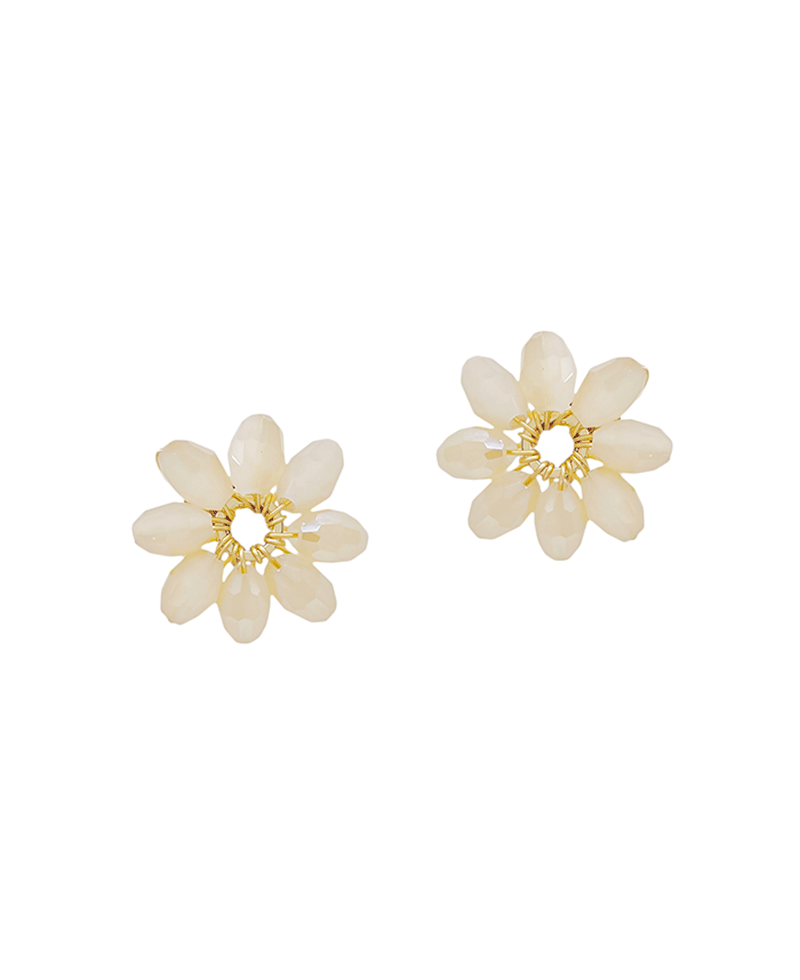 Flower Beaded Post Earring