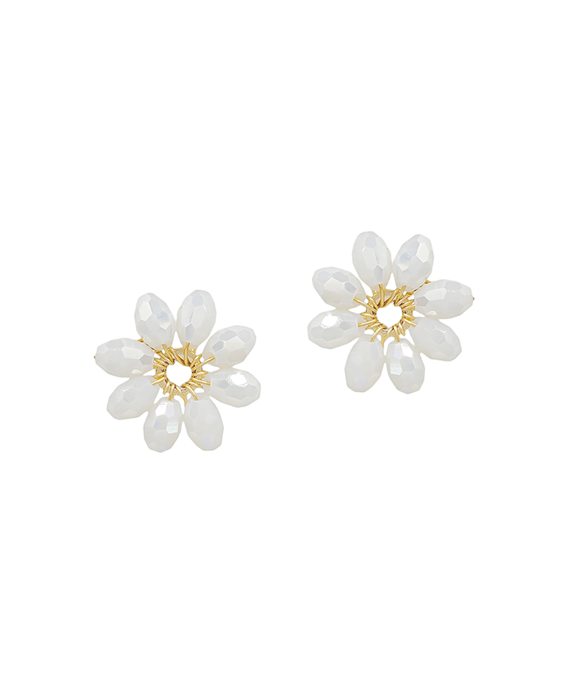 Flower Beaded Post Earring