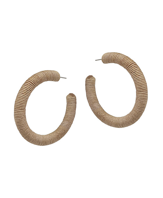 2 Inches Thread Wrapping Round Hoop Earring