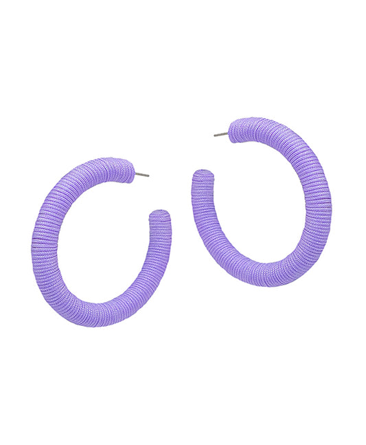 2 Inches Thread Wrapping Round Hoop Earring