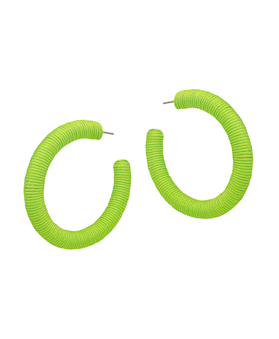 2 Inches Thread Wrapping Round Hoop Earring