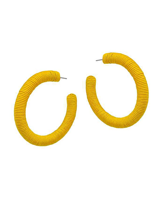 2 Inches Thread Wrapping Round Hoop Earring