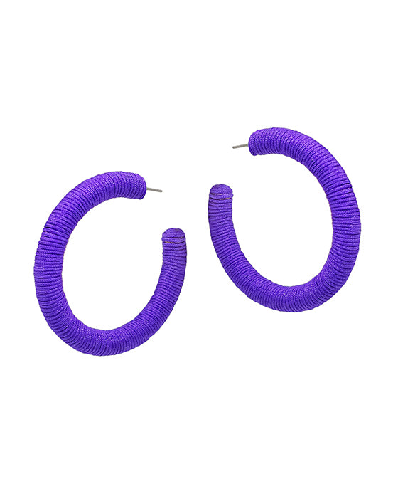 2 Inches Thread Wrapping Round Hoop Earring