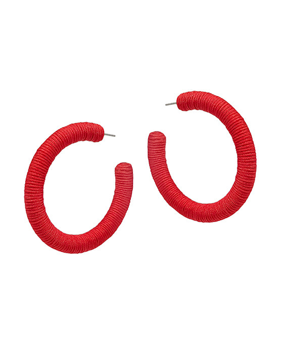 2 Inches Thread Wrapping Round Hoop Earring