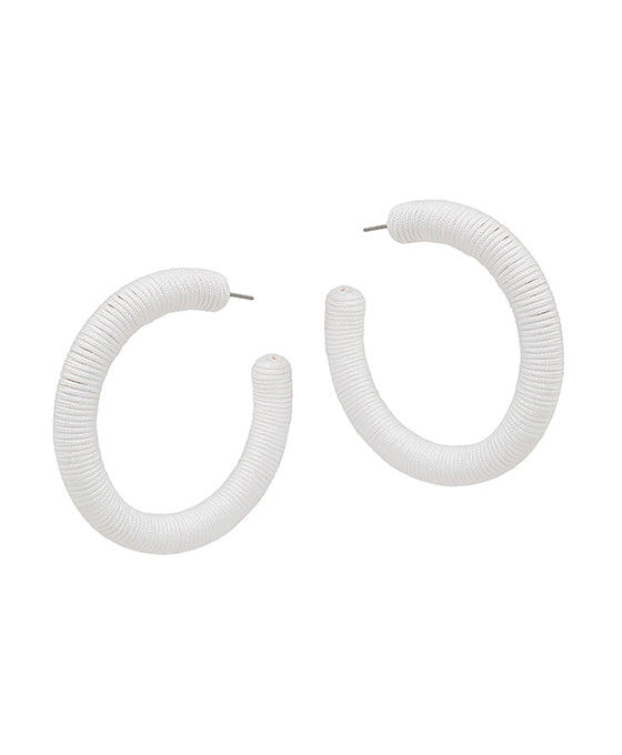 2 Inches Thread Wrapping Round Hoop Earring