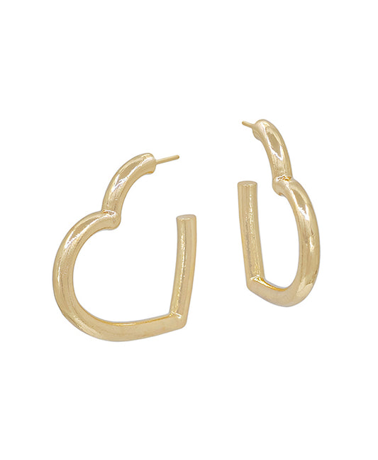 Metal Heart Shape Hoop Earring