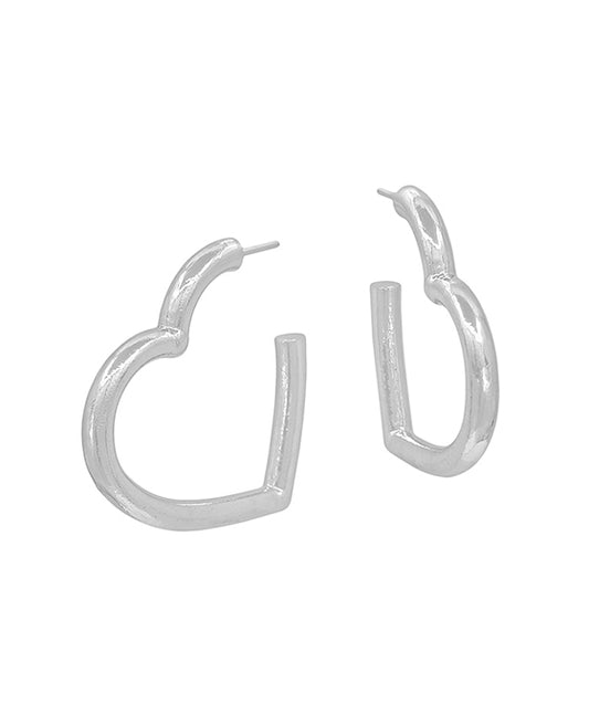 Metal Heart Shape Hoop Earring