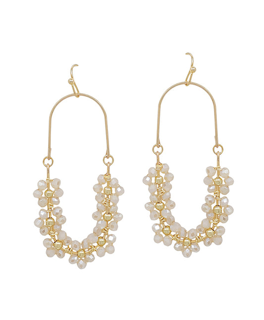 Oval Shape Flower Wired Earring