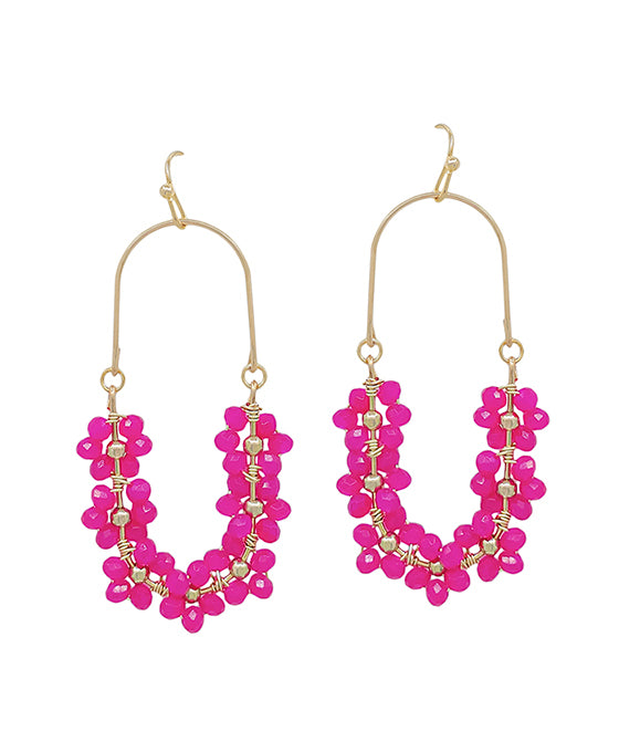 Oval Shape Flower Wired Earring