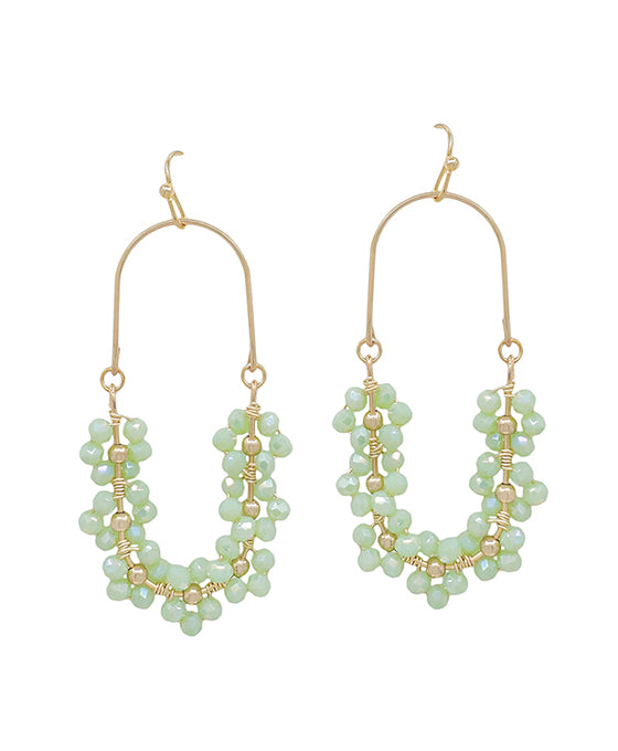 Oval Shape Flower Wired Earring