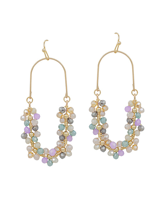 Oval Shape Flower Wired Earring