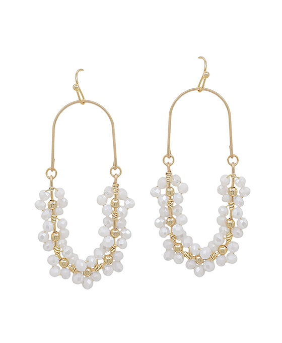 Oval Shape Flower Wired Earring