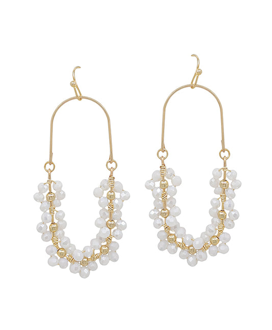 Oval Shape Flower Wired Earring