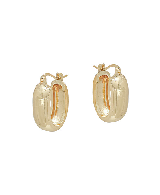 Oval Shape Metal Hoop Earring