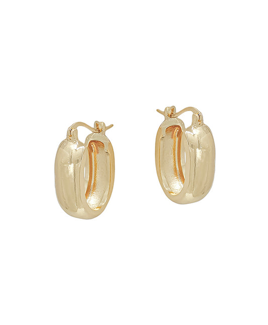 Oval Shape Metal Hoop Earring