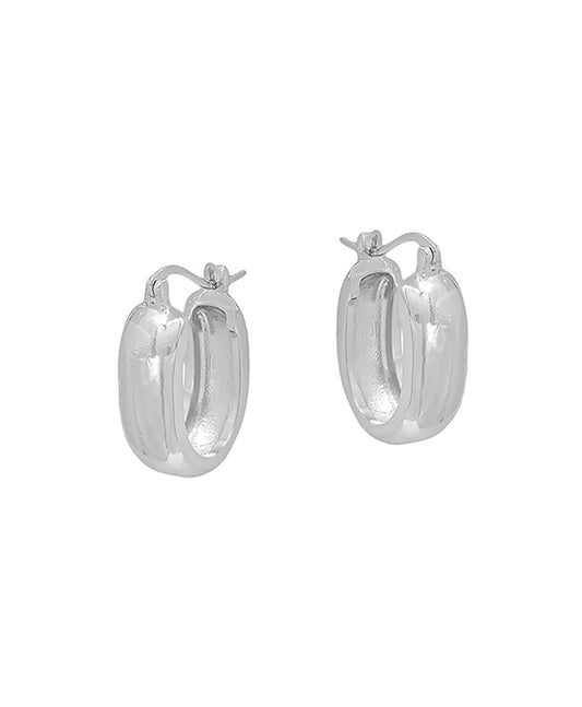 Oval Shape Metal Hoop Earring