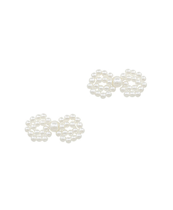 Pearl Ribbon Small Stud Earring