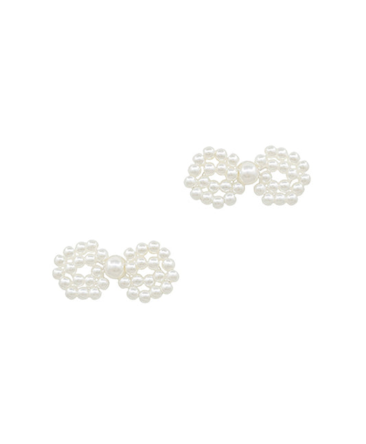 Pearl Ribbon Small Stud Earring