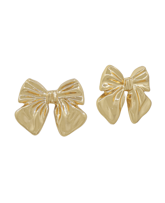Vintage Metal Ribbon Post Earring
