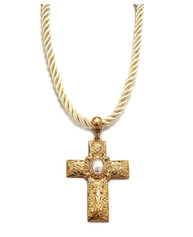 Cross Cord Short Necklace - 18"