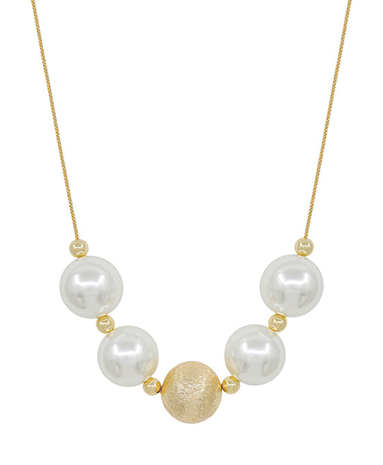 20mm Large Pearl Bead & CCB Short Necklace