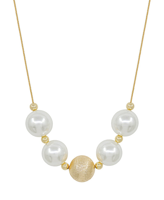 20mm Large Pearl Bead & CCB Short Necklace