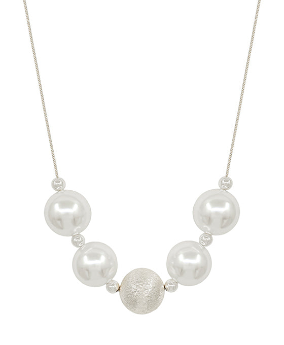 20mm Large Pearl Bead & CCB Short Necklace