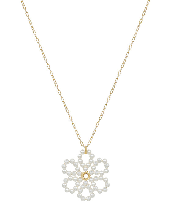 Pearl Flower Beads Short Necklace