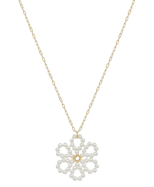Pearl Flower Beads Short Necklace