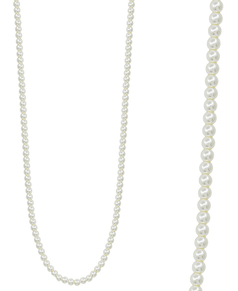 8mm Glass Pearl Necklace w/ Magnetic Clasp