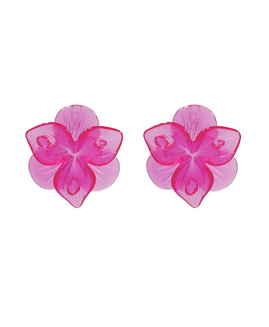 Flower Resin Post Earring