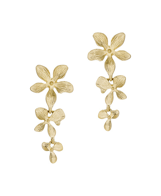 Metal Flower Drop Earring