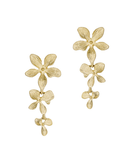 Metal Flower Drop Earring