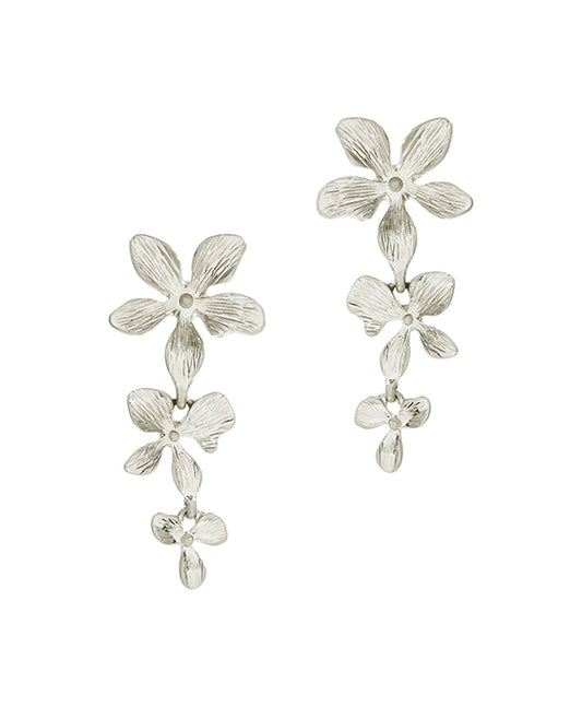 Metal Flower Drop Earring