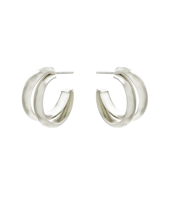 Metal 2 Line Hoop Earring