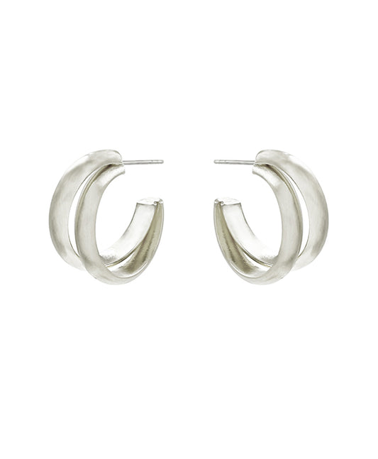 Metal 2 Line Hoop Earring