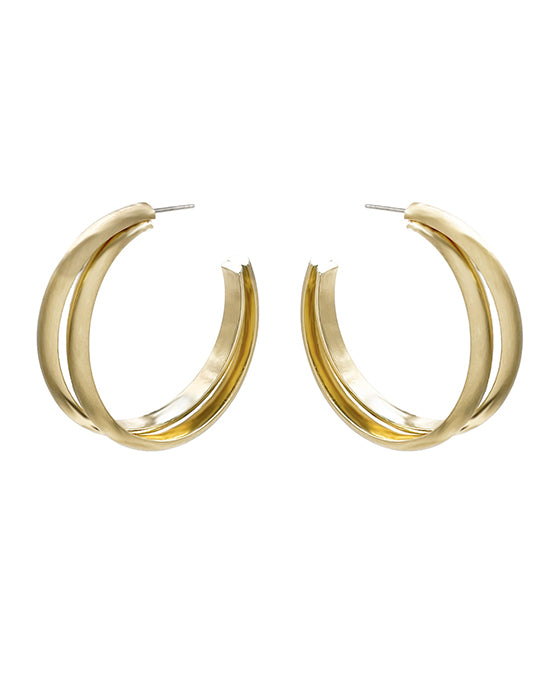 Metal 2 Line Hoop Earring