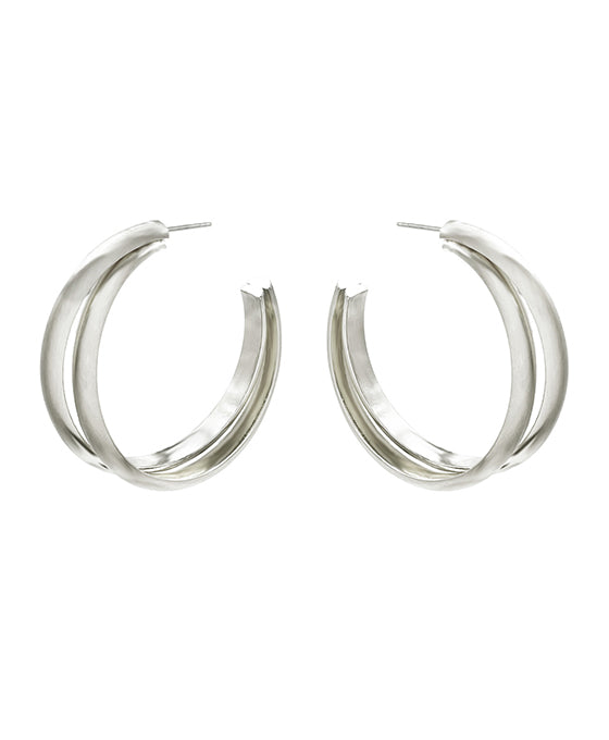 Metal 2 Line Hoop Earring