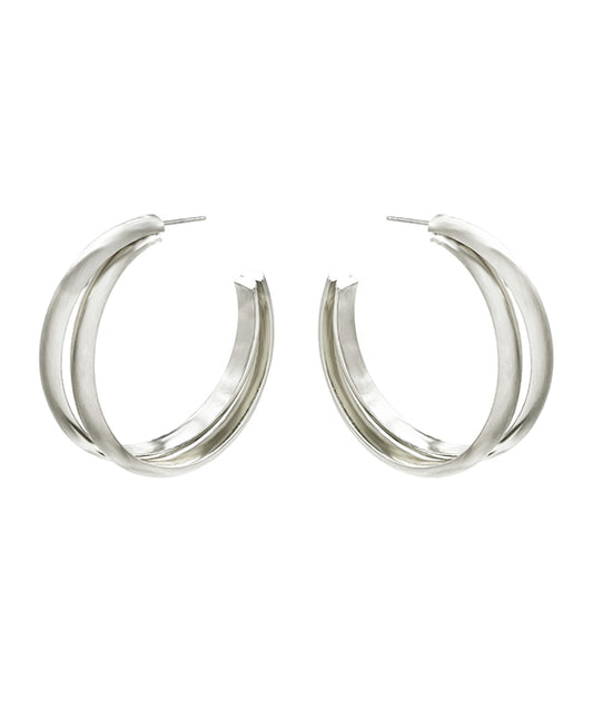 Metal 2 Line Hoop Earring
