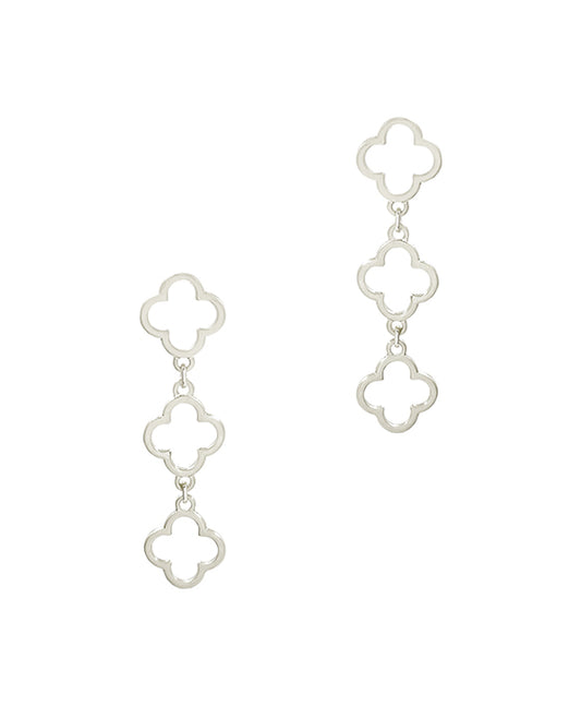 Clover Drop Metal Earring