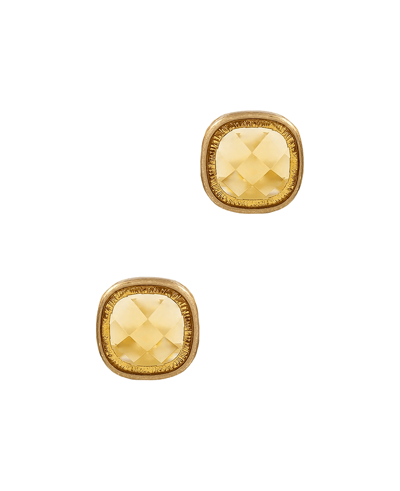 Glass Metal Frame Post Earring
