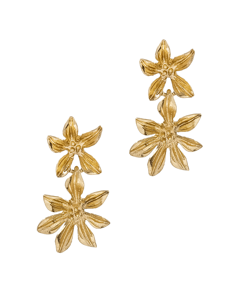 Metal Flower Shape Linked Earring