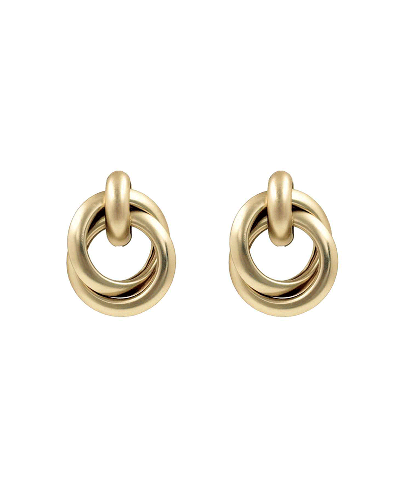 Knot Shape Double Hoop Earring