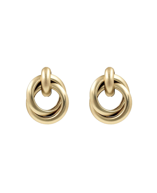 Knot Shape Double Hoop Earring