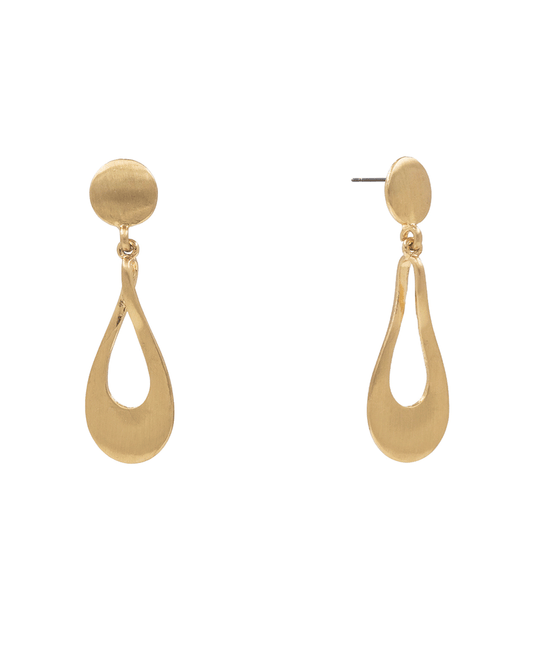 Plated Teardrop Dangle Post Earring