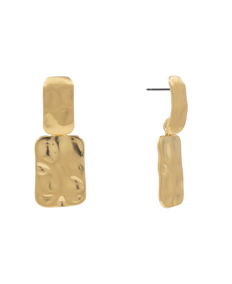 Textured Rectangle Drop Post Earring
