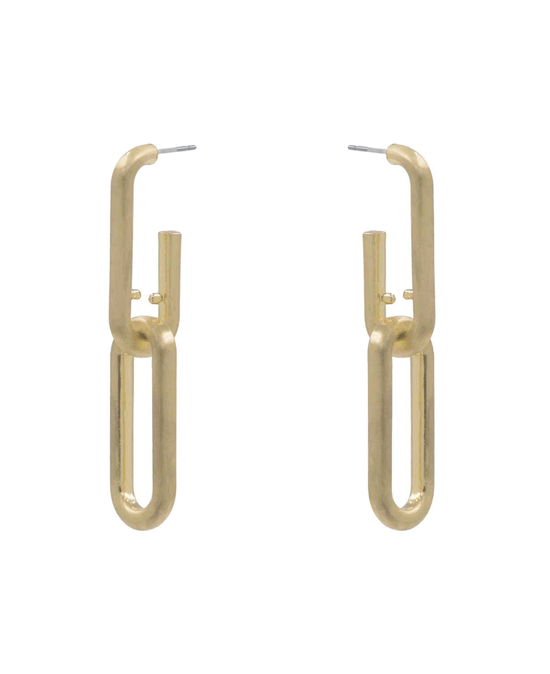 Paper Clip Metal Drop Earring