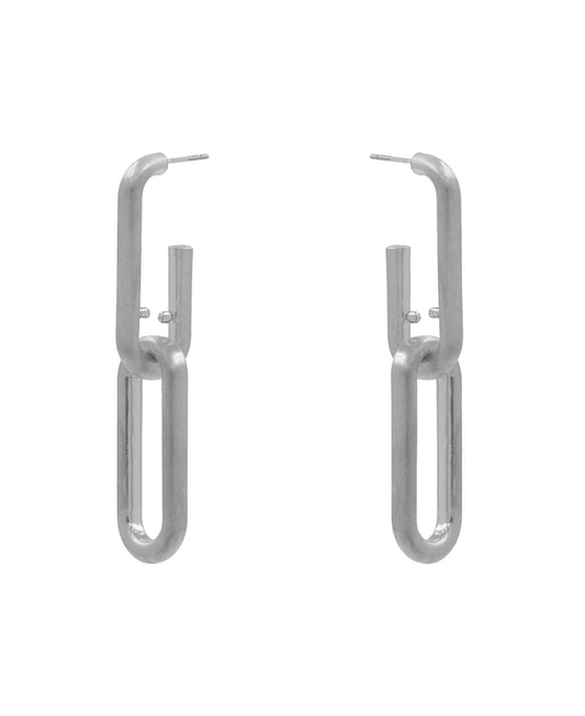 Paper Clip Metal Drop Earring