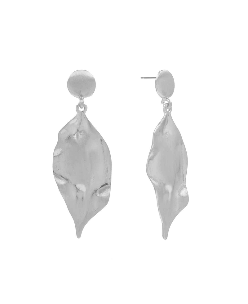 Sculptural Leaf Drop Post Earring